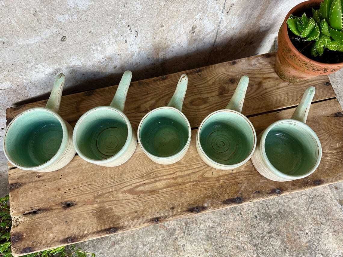 95.0 Set Of 5 X Vintage Studio Pottery Soup Crocks Bowls Mugs photo
