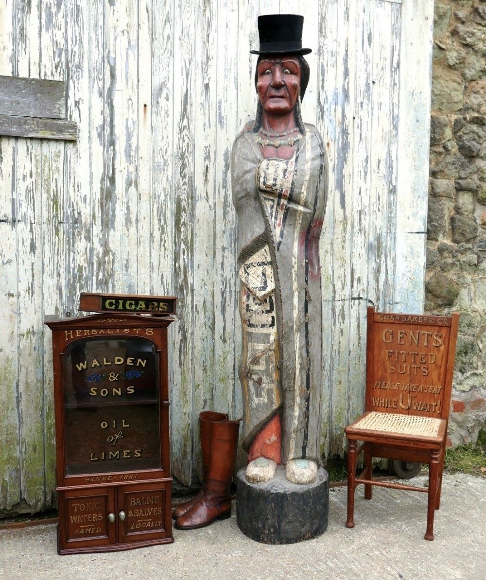 Art Large Carved Cigar Store Native American Indian, Shop Trade Sign photo