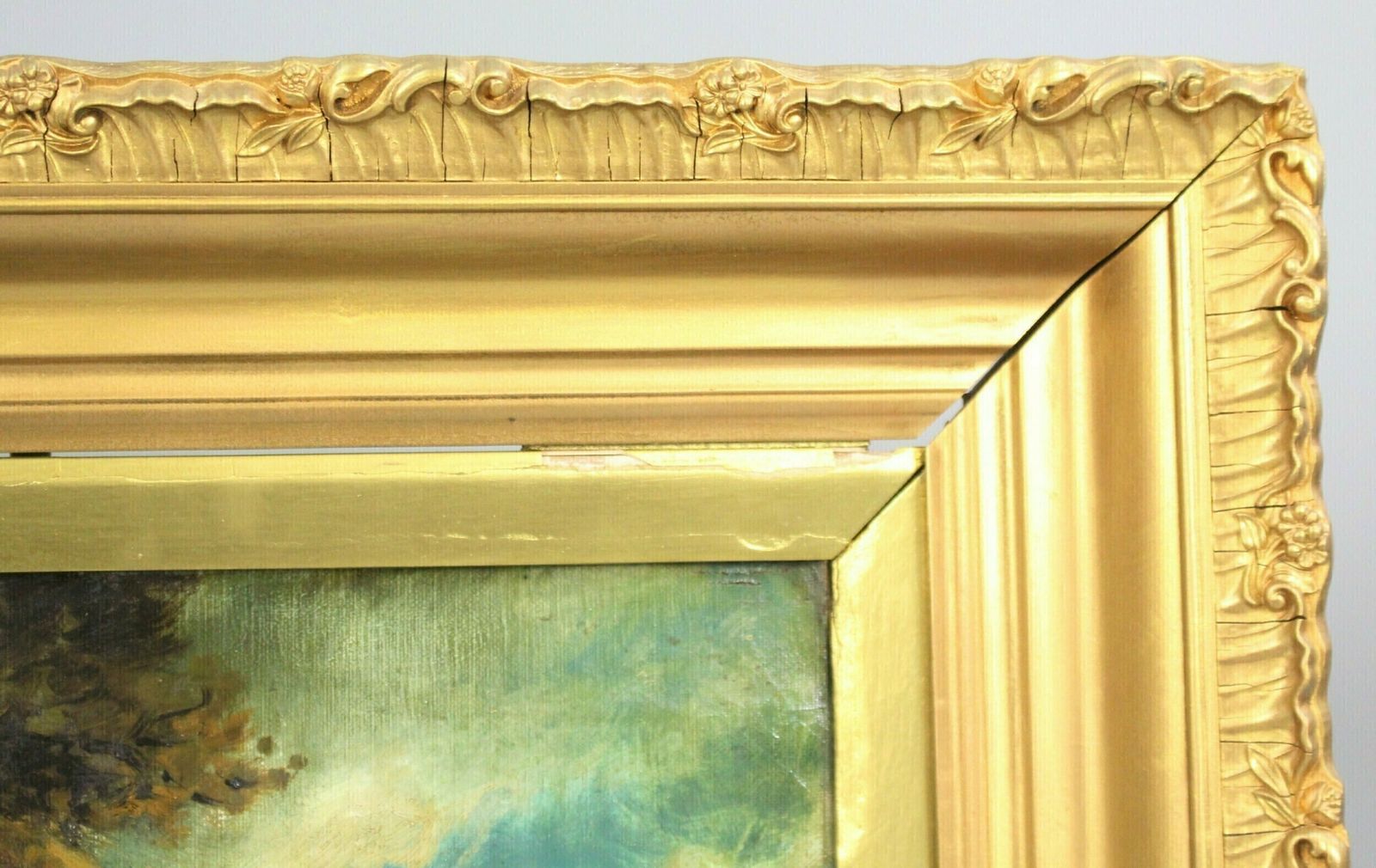 photo furniture Early 19th C. Country Genre Scene Oil On Canvas