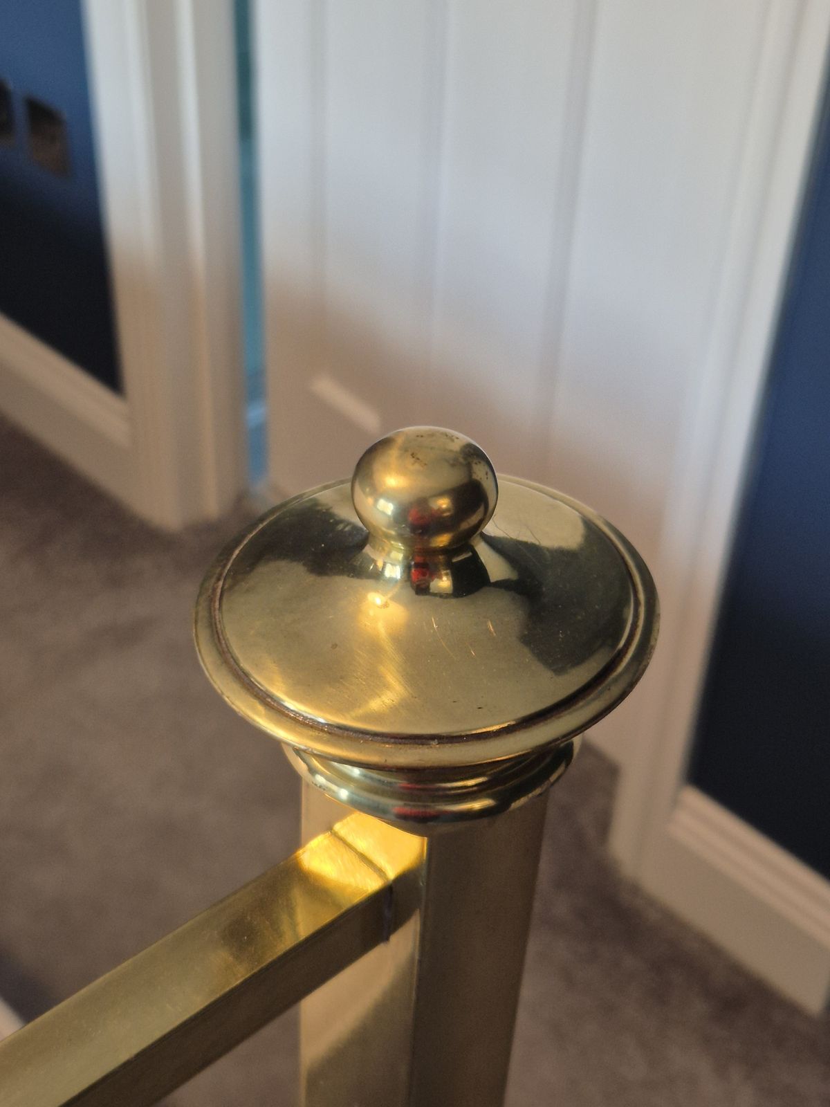 Antique James Shoolbred & Co Kingsize Brass Bed F W/ John Lewis Ortho Mattress photo vinterior