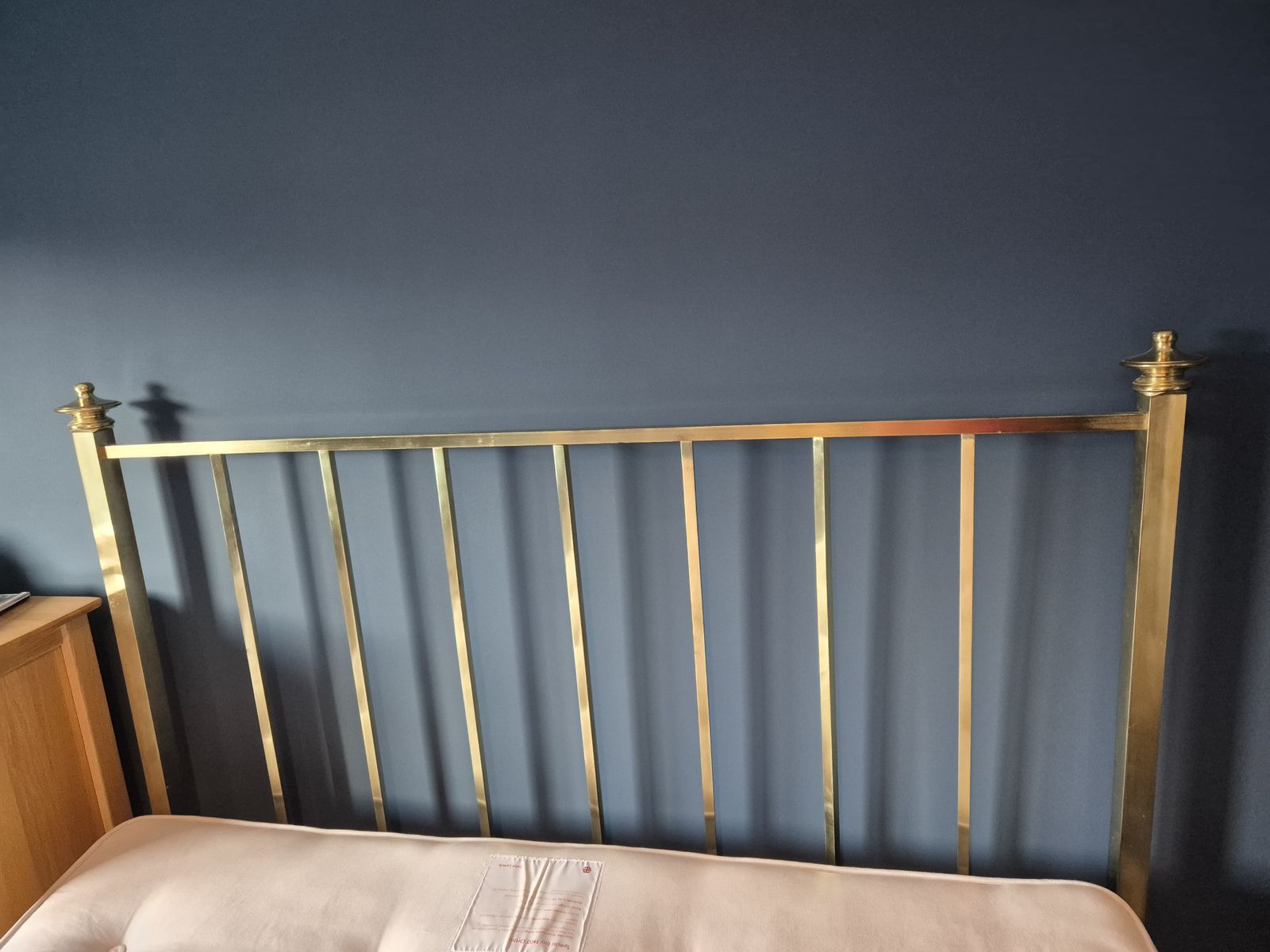 photo buy Antique James Shoolbred & Co Kingsize Brass Bed F W/ John Lewis Ortho Mattress