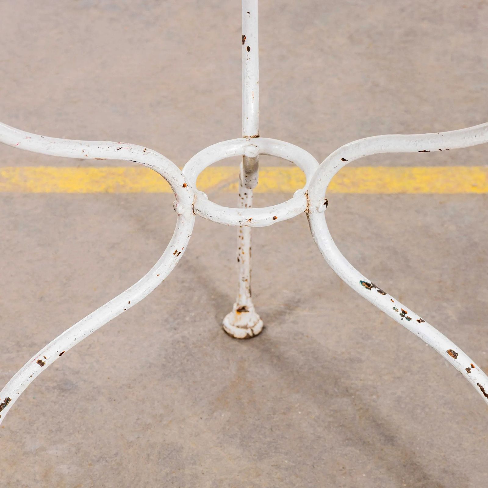 1950’s French White Metal Round Small Gueridon Table photo for sale