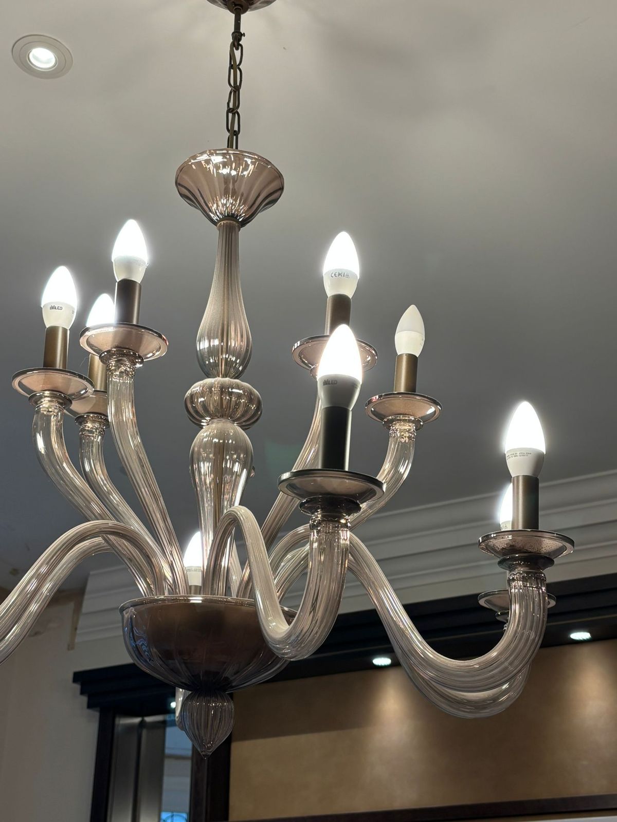 Vivienne Murano Chandelier (12 Light   6+6) In Fume photo vinterior