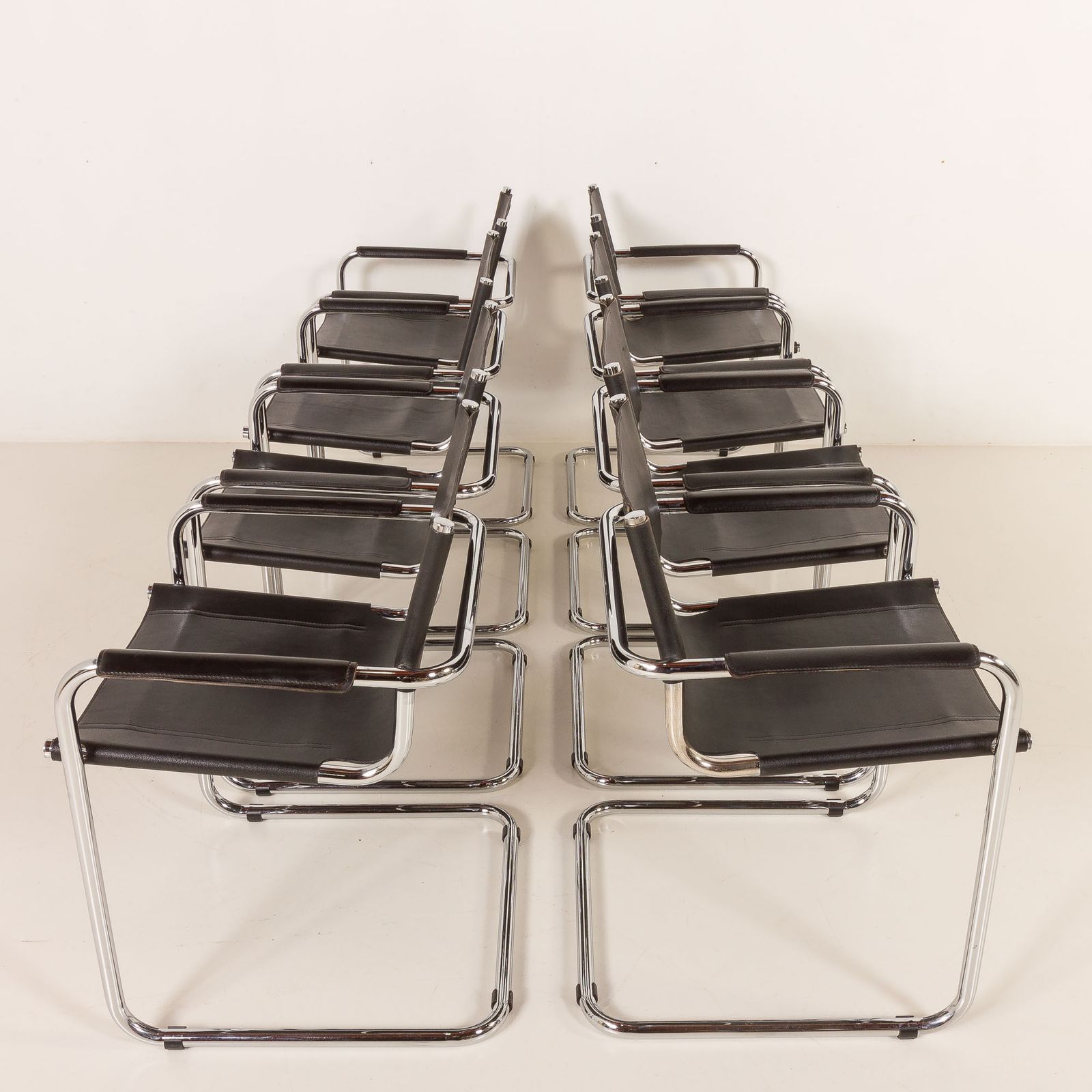 photo buy Bauhaus Style Italian Chairs Attr. To Matteograssi, Set Of 8, 1970s