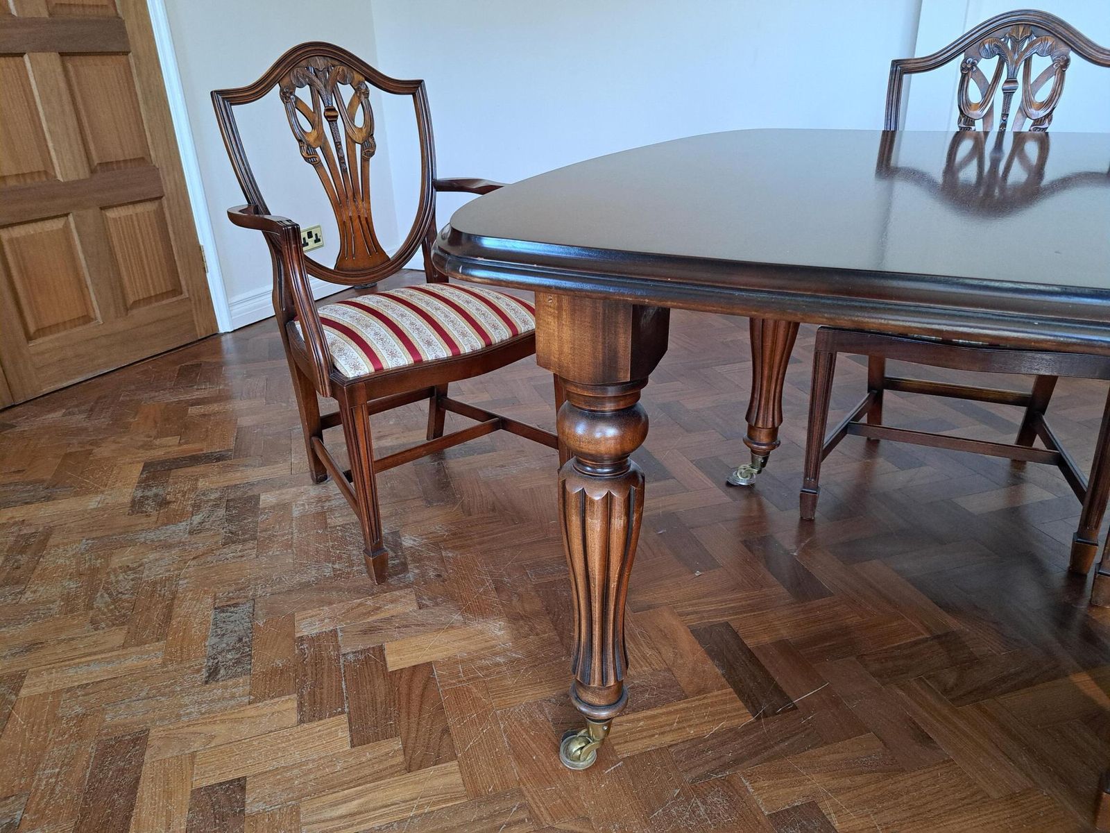 Magnificent Regency Style 11' Mahogany Dining Table And 12 Chairs photo for sale