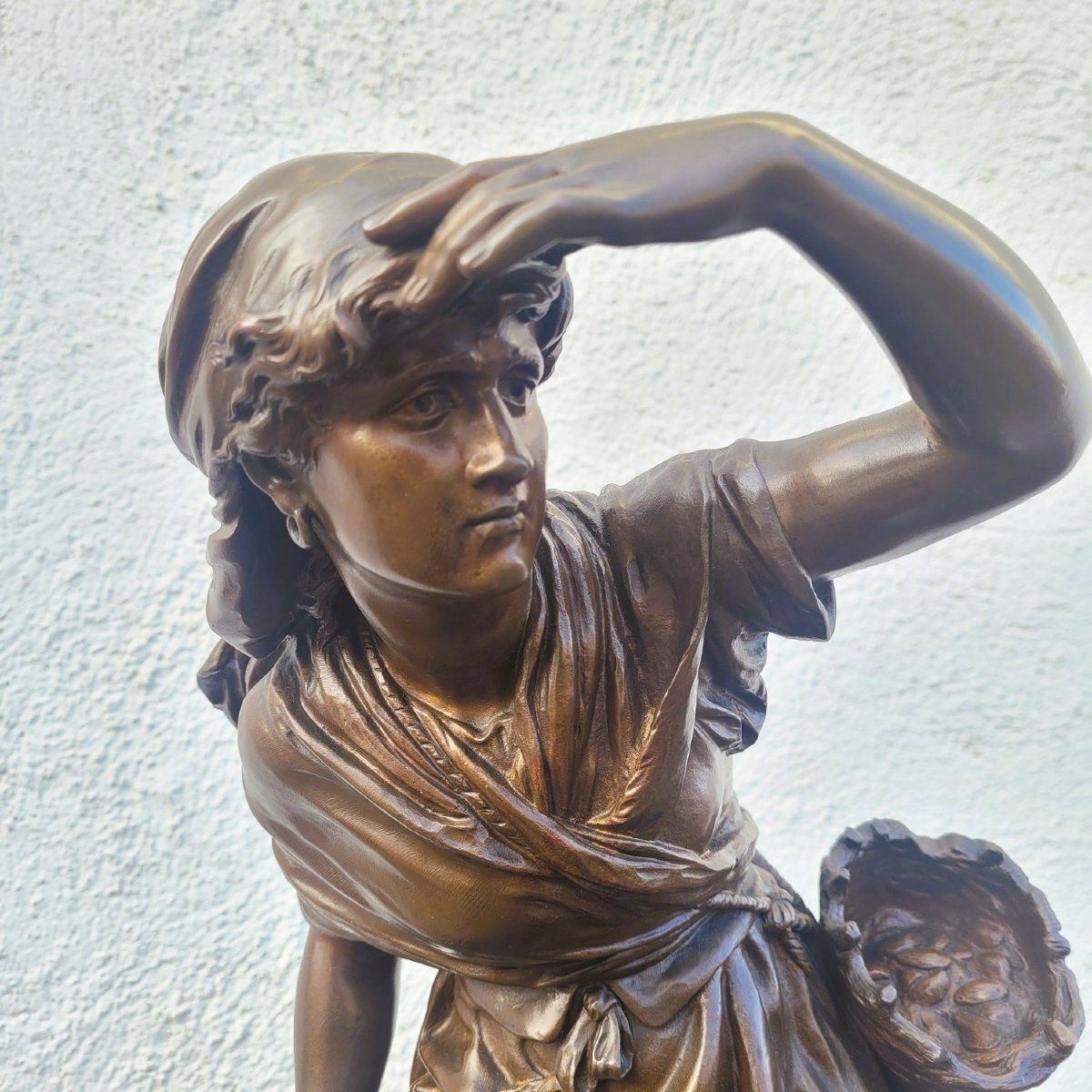 Math Moreau, The Mussel Diver, H72cm, Signed Bronze, Late 19th Century photo furniture