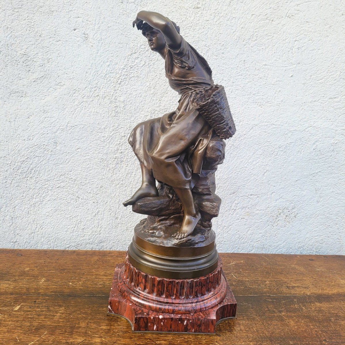 Math Moreau, The Mussel Diver, H72cm, Signed Bronze, Late 19th Century photo Art