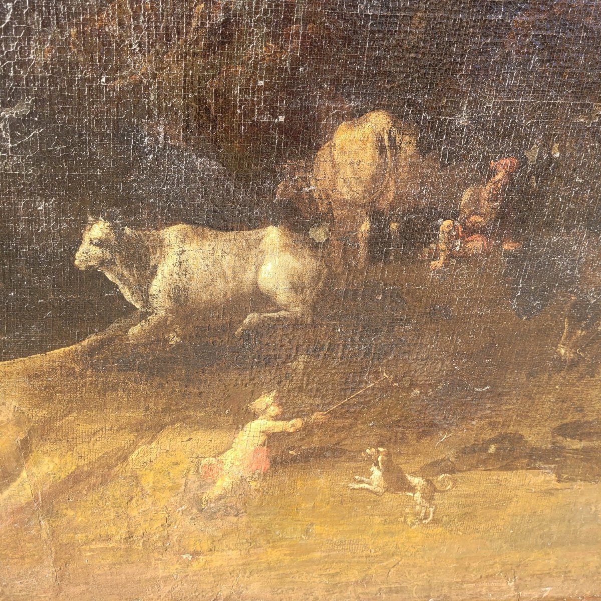 Huge Painting, 193x243cm, Animated Landscape, 17th Century photo buy