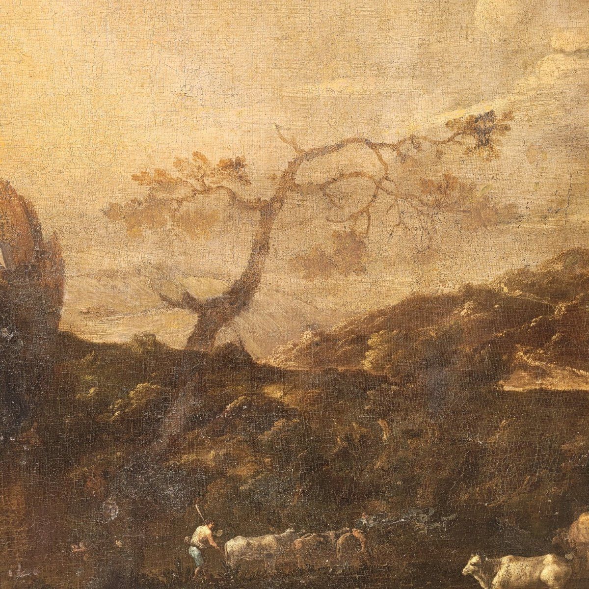 photo for sale Huge Painting, 193x243cm, Animated Landscape, 17th Century