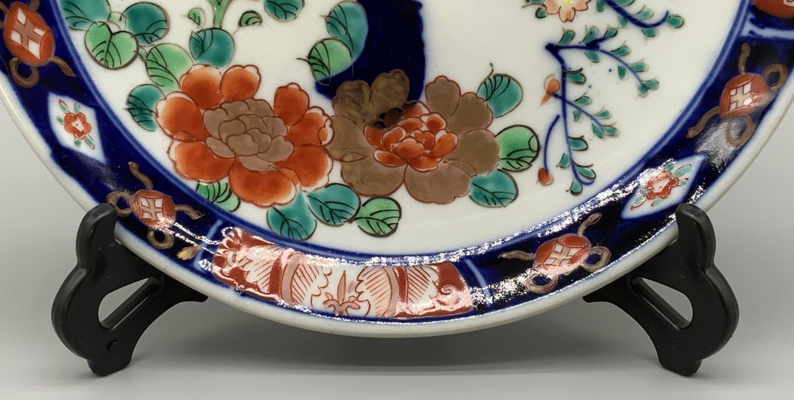 Japanese Arita Porcelain Charger Dish Imari 19th Century Antique Plate photo vinterior