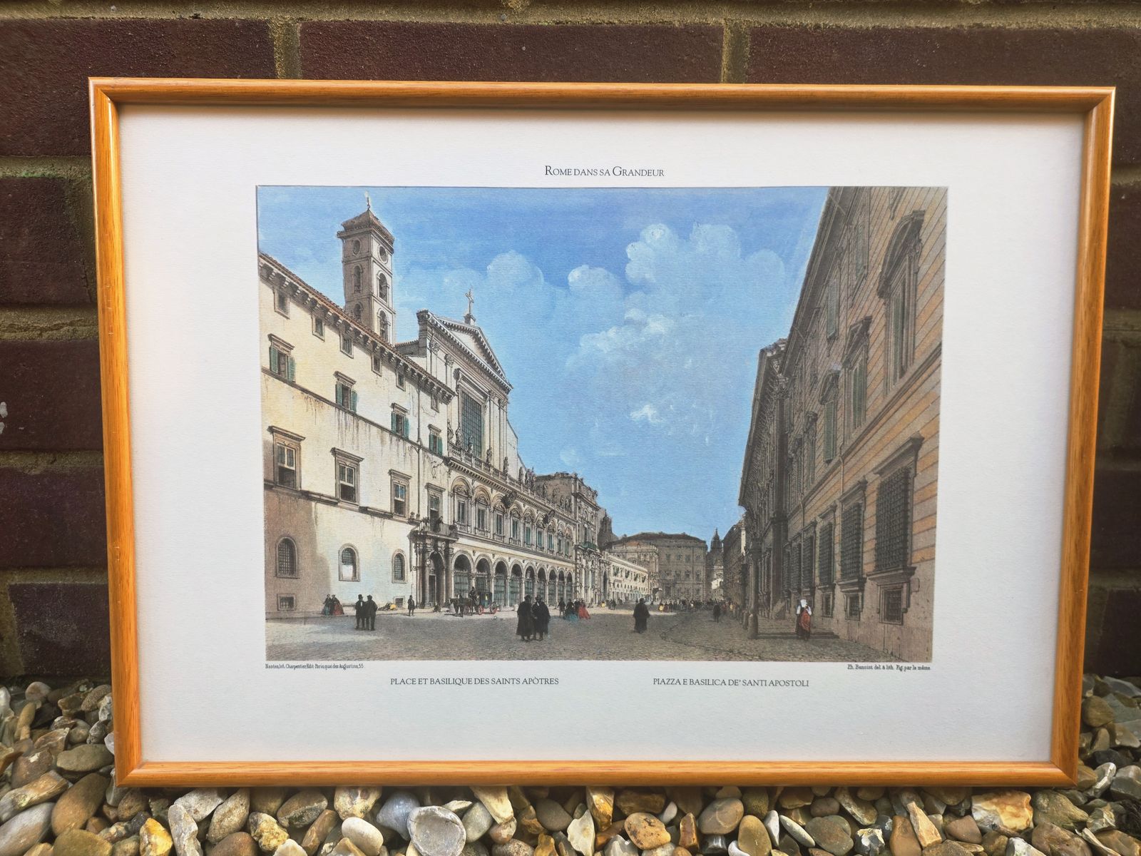 Rare Set Of 4 Wood Framed Colour Lithographs Of Rome In 1870 By Benoist photo furniture