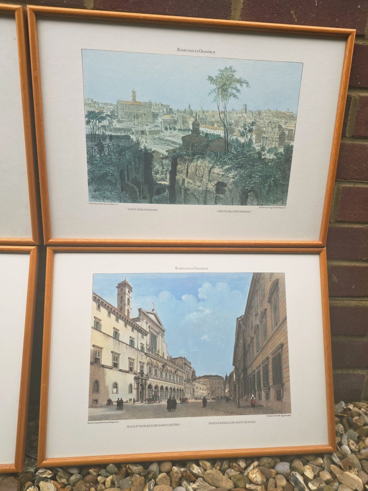 Rare Set Of 4 Wood Framed Colour Lithographs Of Rome In 1870 By Benoist photo buy