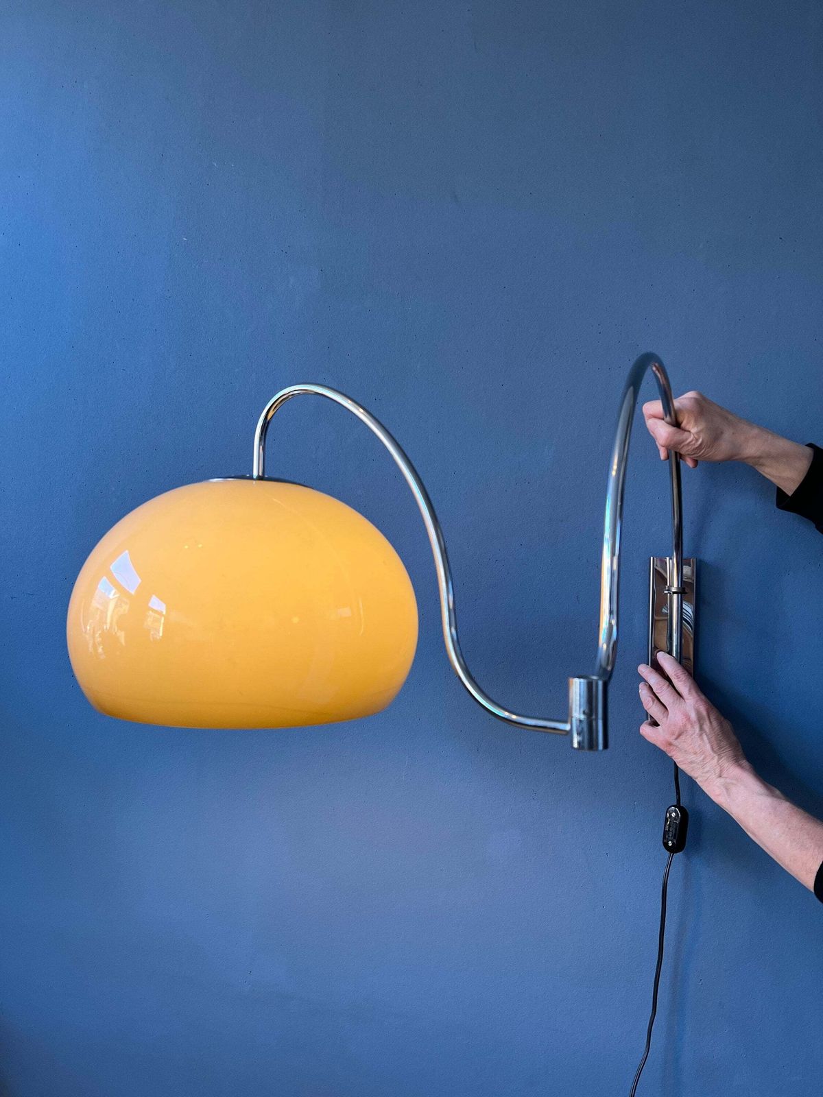 Mid Century Dijkstra Space Age Dubbele Boog Paddenstoellamp (Wandlamp) photo for sale