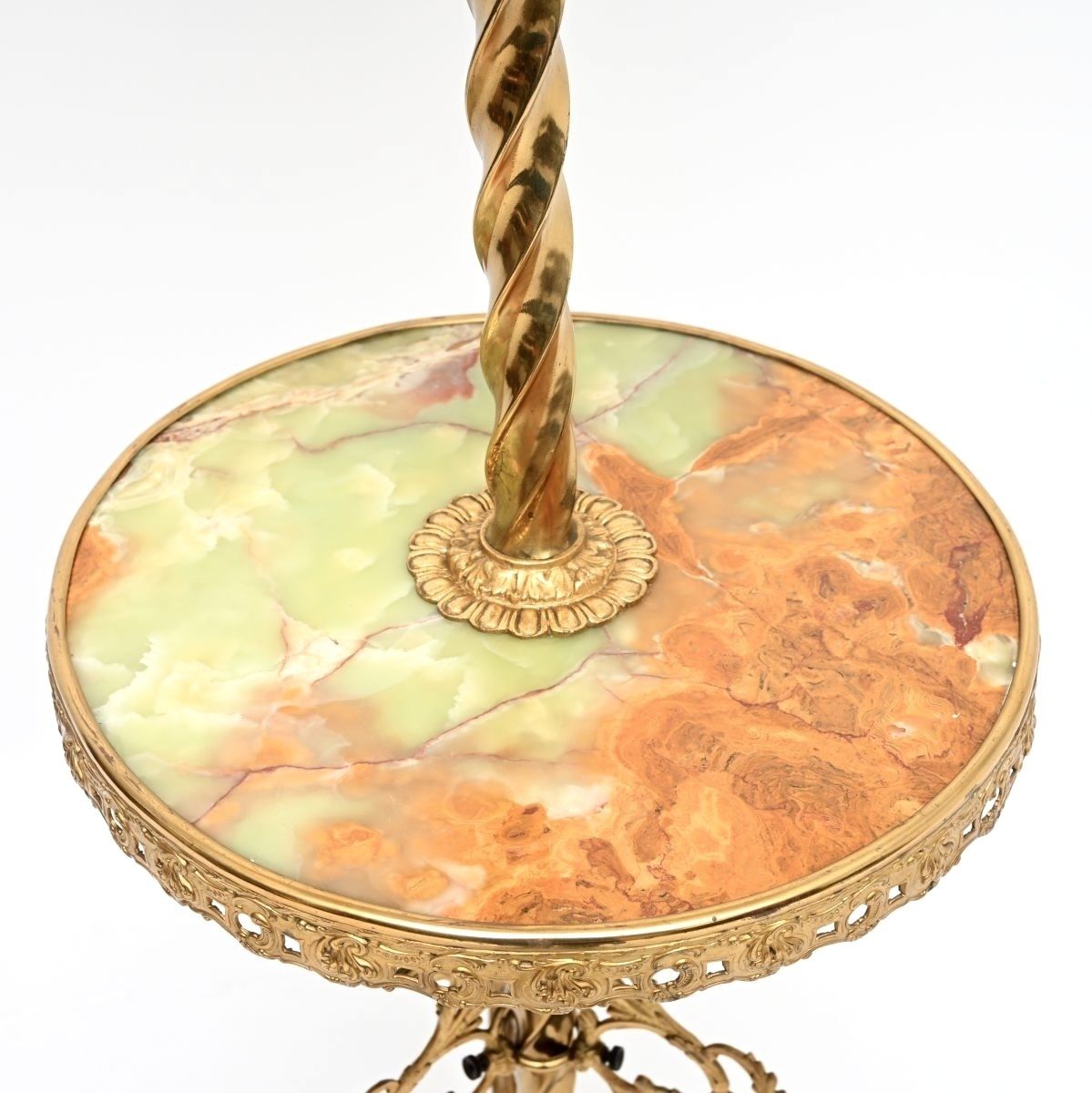 Antique French Onyx And Brass Floor Lamp photo Lighting
