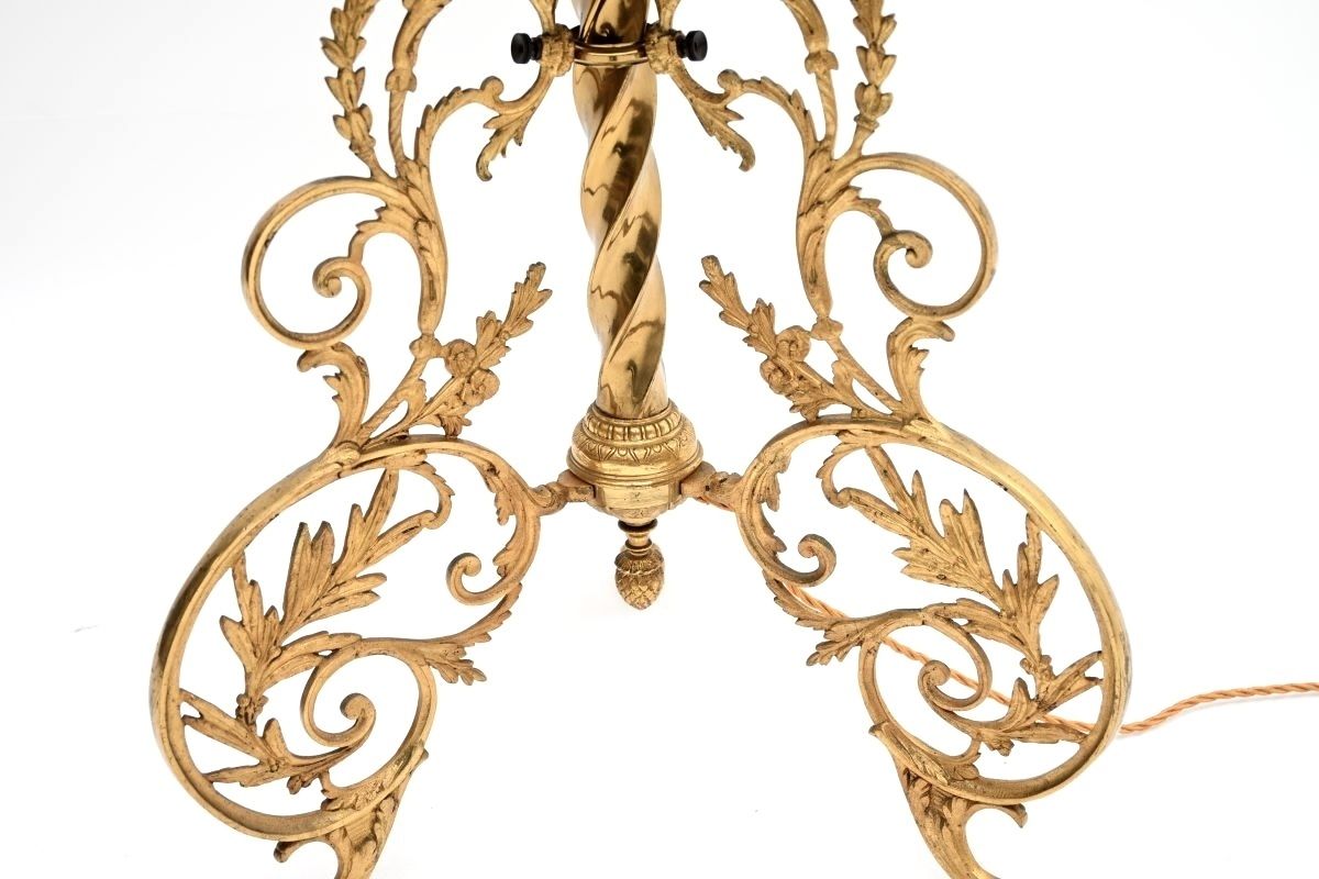 Antique French Onyx And Brass Floor Lamp photo vintage