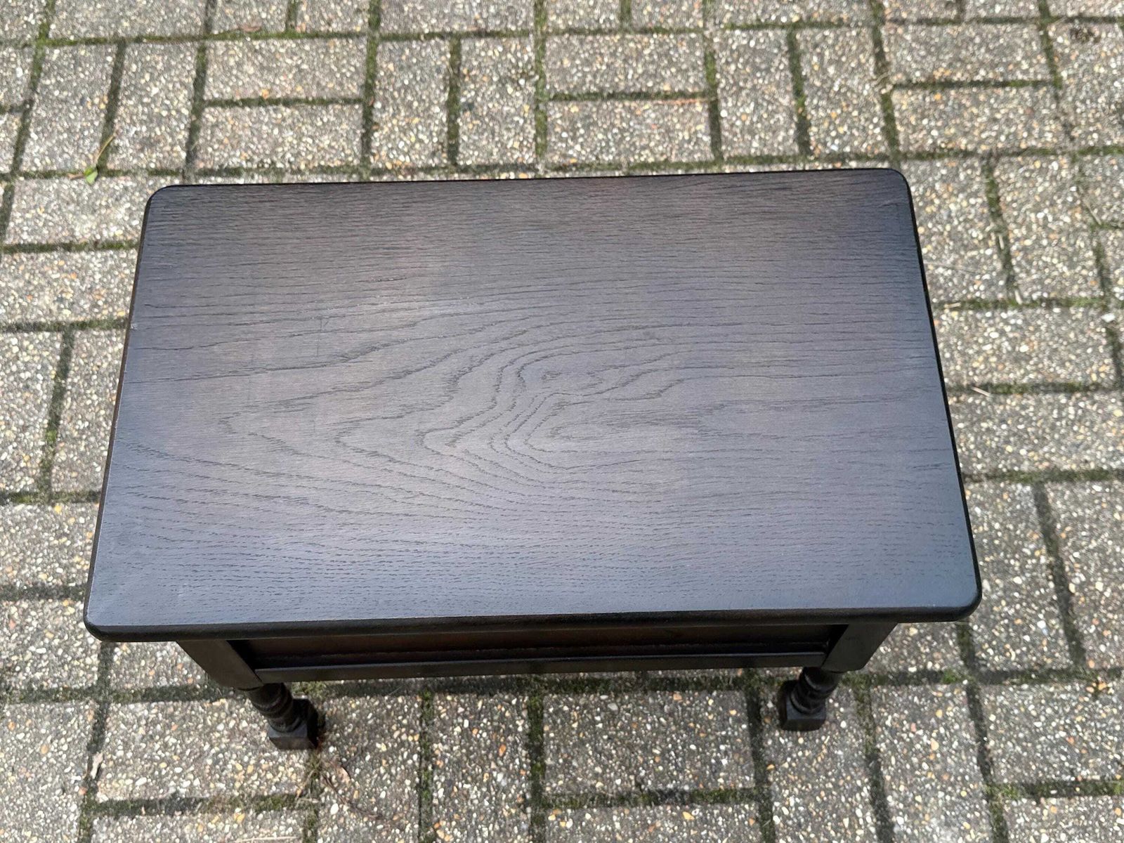 Vintage Early Mid 1900s Oak Veneer Storage Bench In Jacobean Revival Style photo Furniture