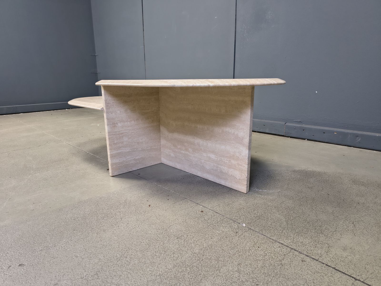 Pair Of Vintage Travertine Coffee Tables Or Side Tables, 1970s photo Furniture