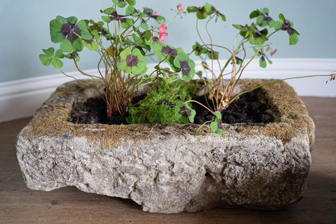 Set Of Antique Stone Garden Planters photo furniture