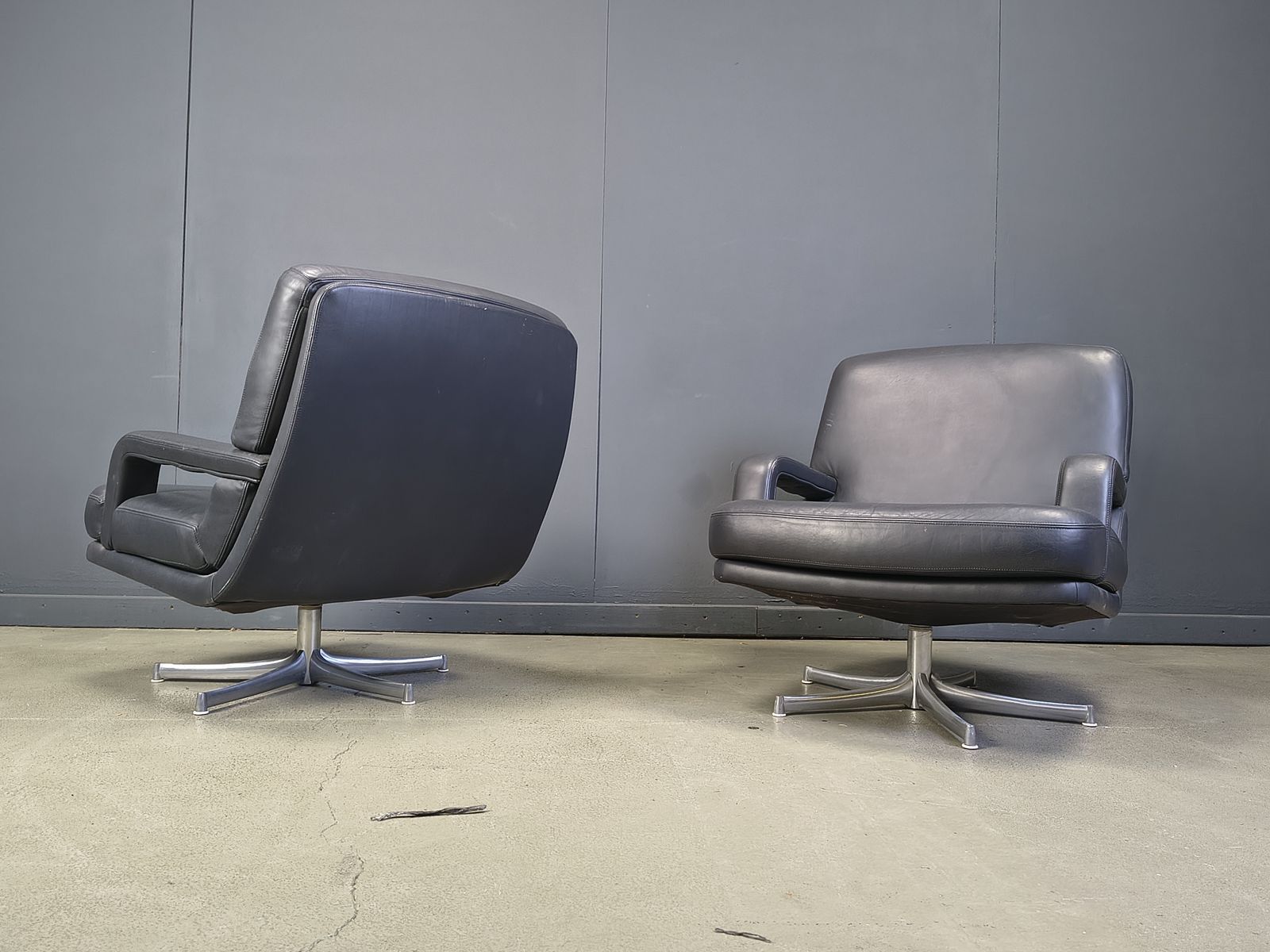 Set Of 4 Swivel Chairs By Bernd Munzebrock For Walter Knoll, 1970s photo Furniture