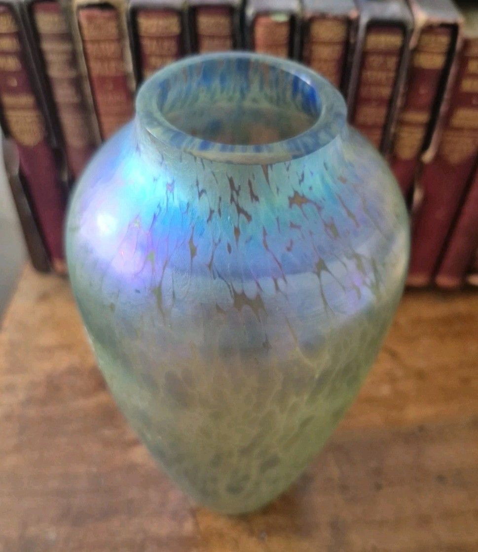 Very Rare Loetz Papillon Iridescent Glass Vase Art Nouveau Bohemian 20cm Tall photo 590.0