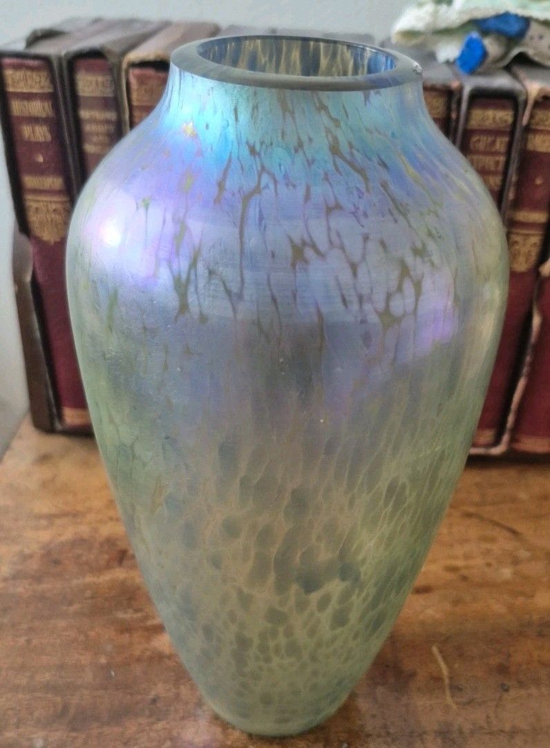 Very Rare Loetz Papillon Iridescent Glass Vase Art Nouveau Bohemian 20cm Tall photo vinterior