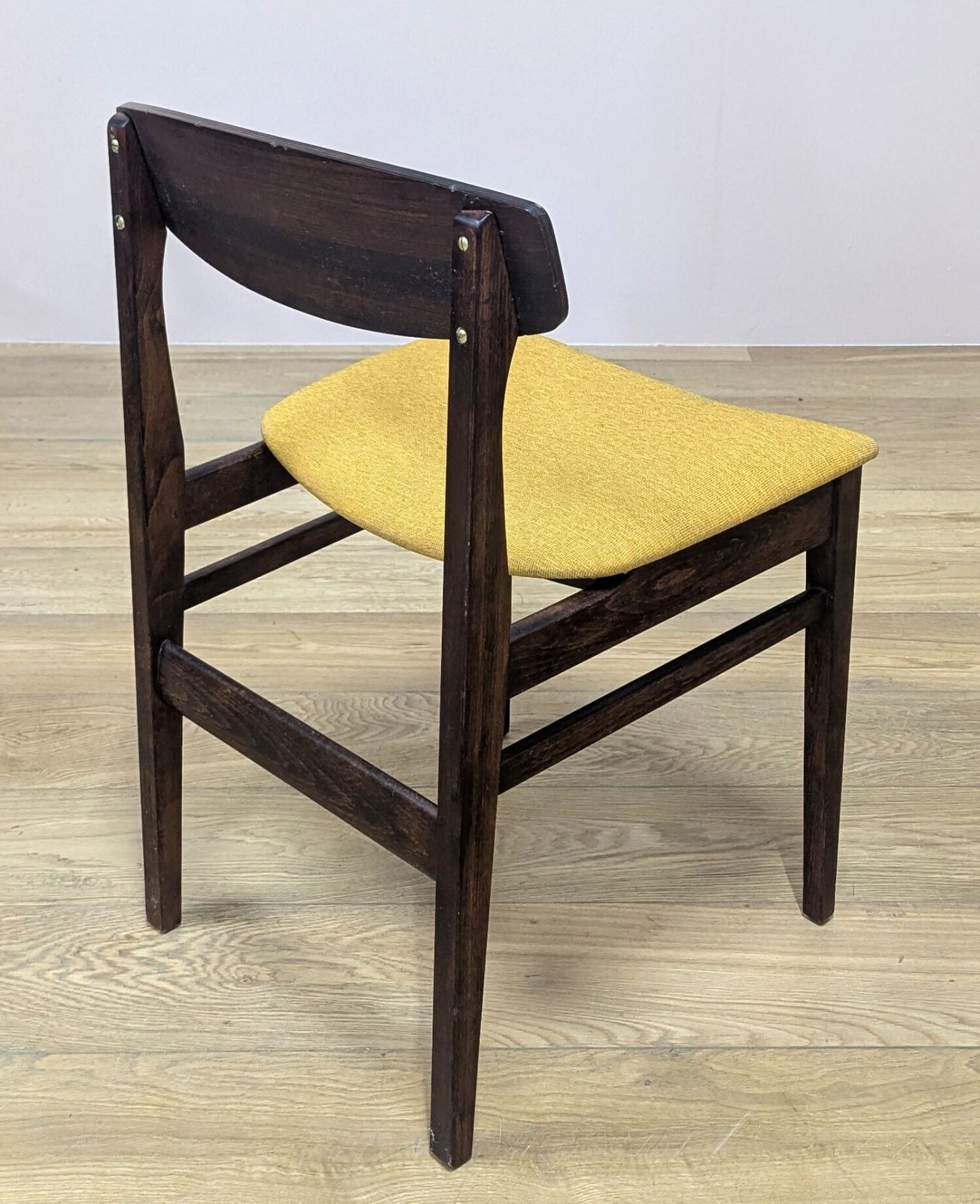 Set Of Four 1960's Beautility Teak Dining Chairs   New Upholstery photo 500.0