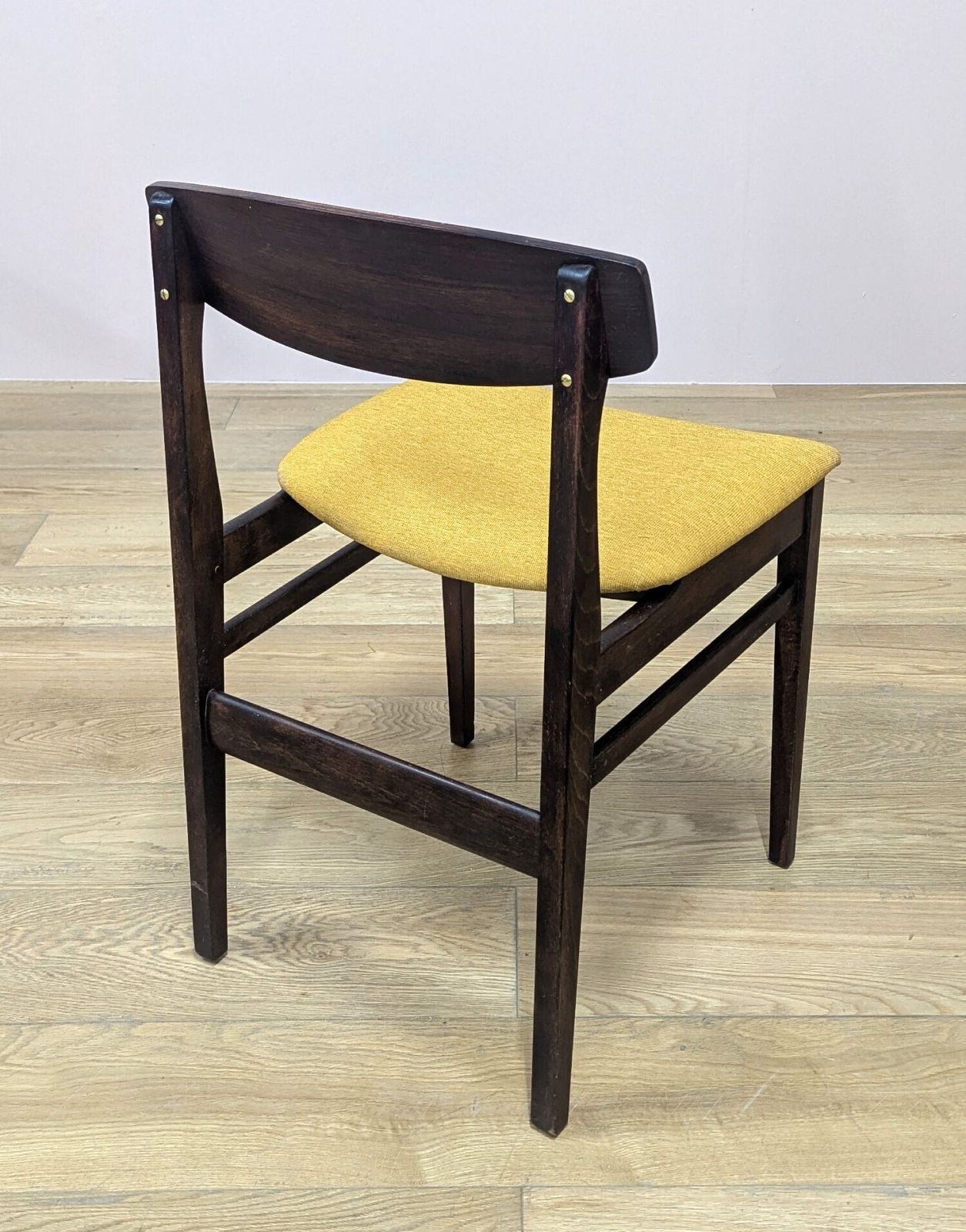 Set Of Four 1960's Beautility Teak Dining Chairs   New Upholstery photo buy
