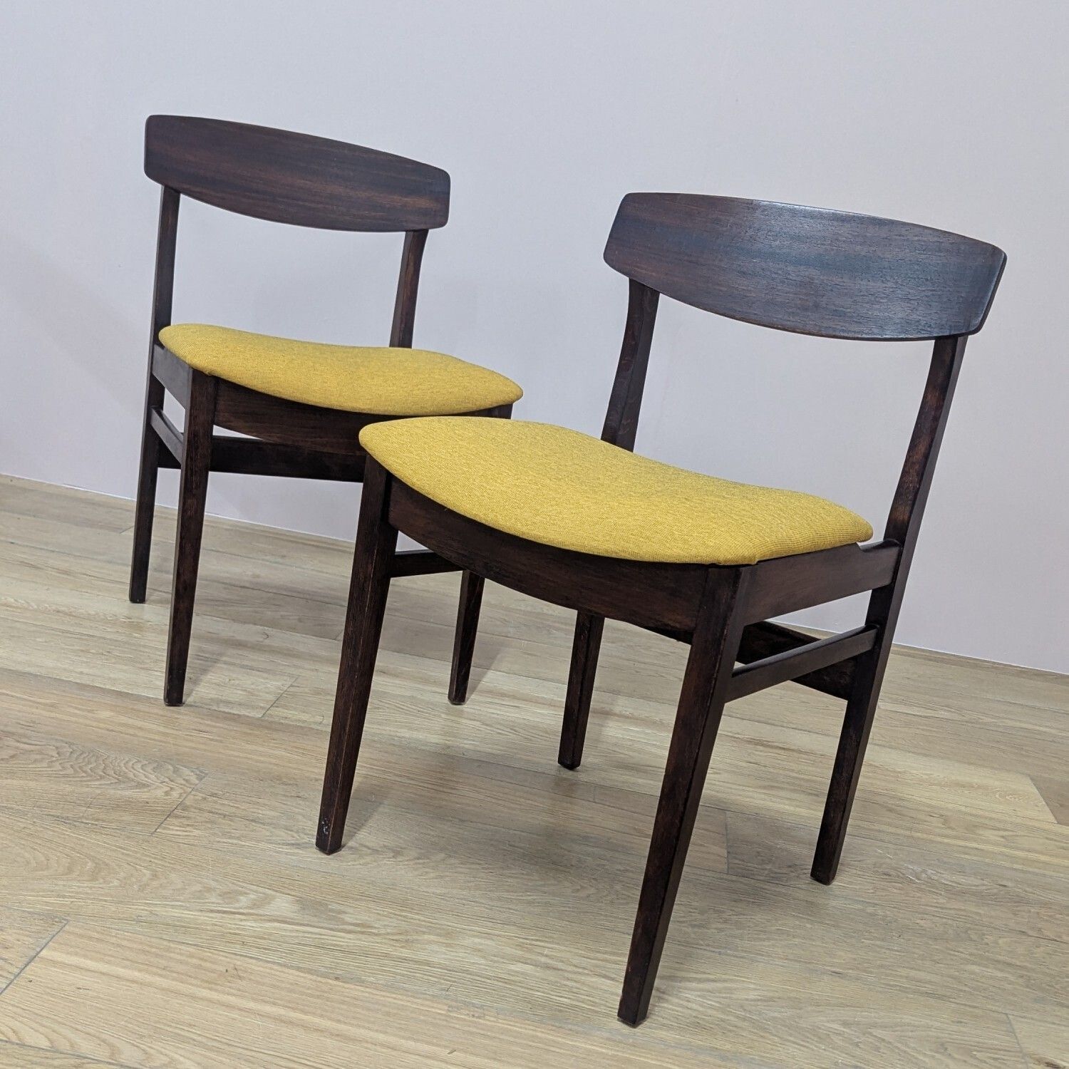 photo buy Set Of Four 1960's Beautility Teak Dining Chairs   New Upholstery