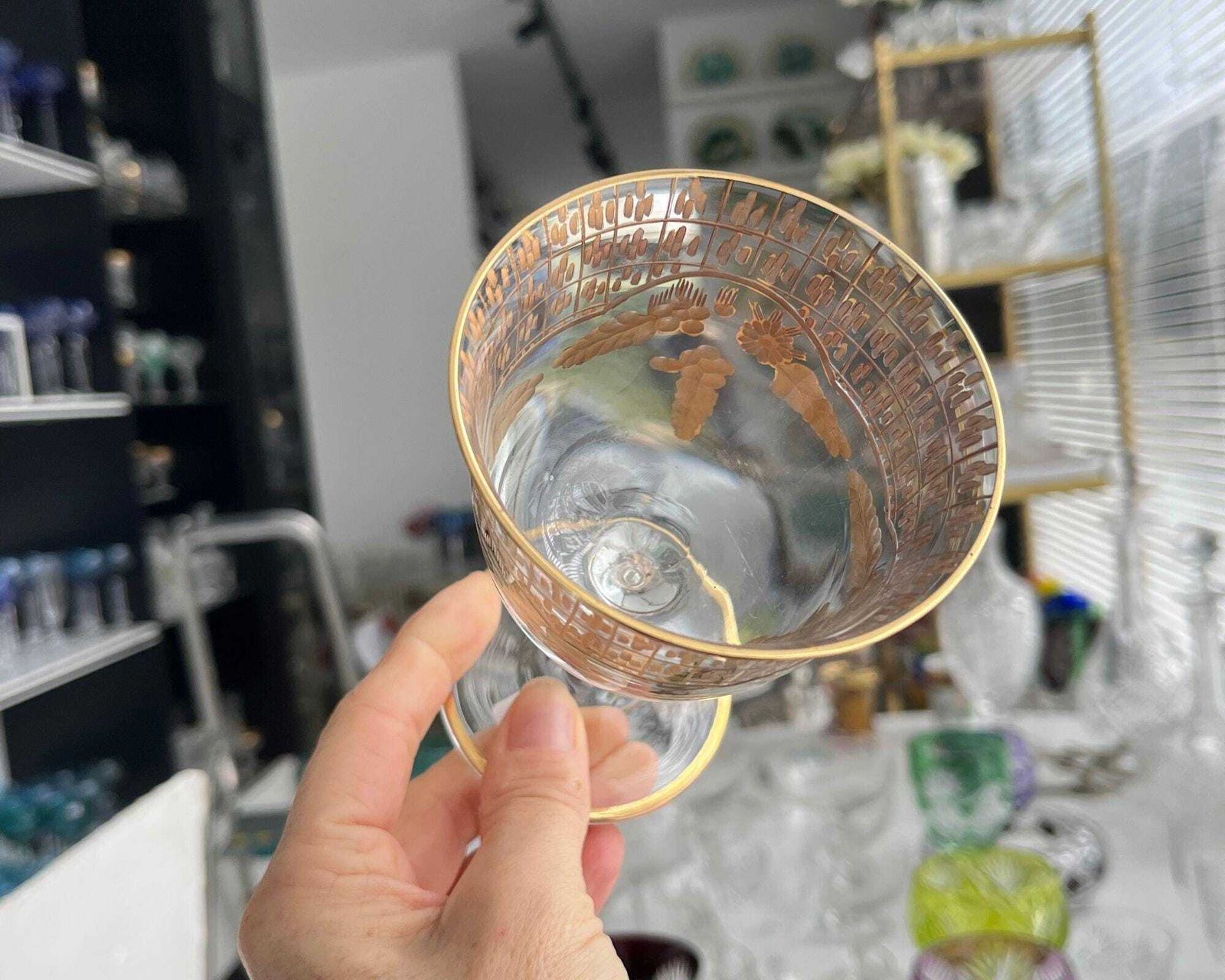 Moser Intaglio Style Glass | 1pc | Heavily Gilded | Florence photo Home Decor
