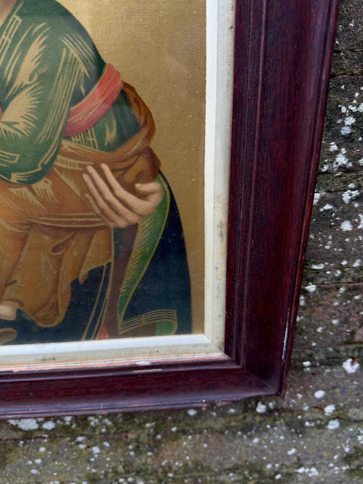 photo vintage Early 20th Century Madonna And Child Icon Style Framed Print