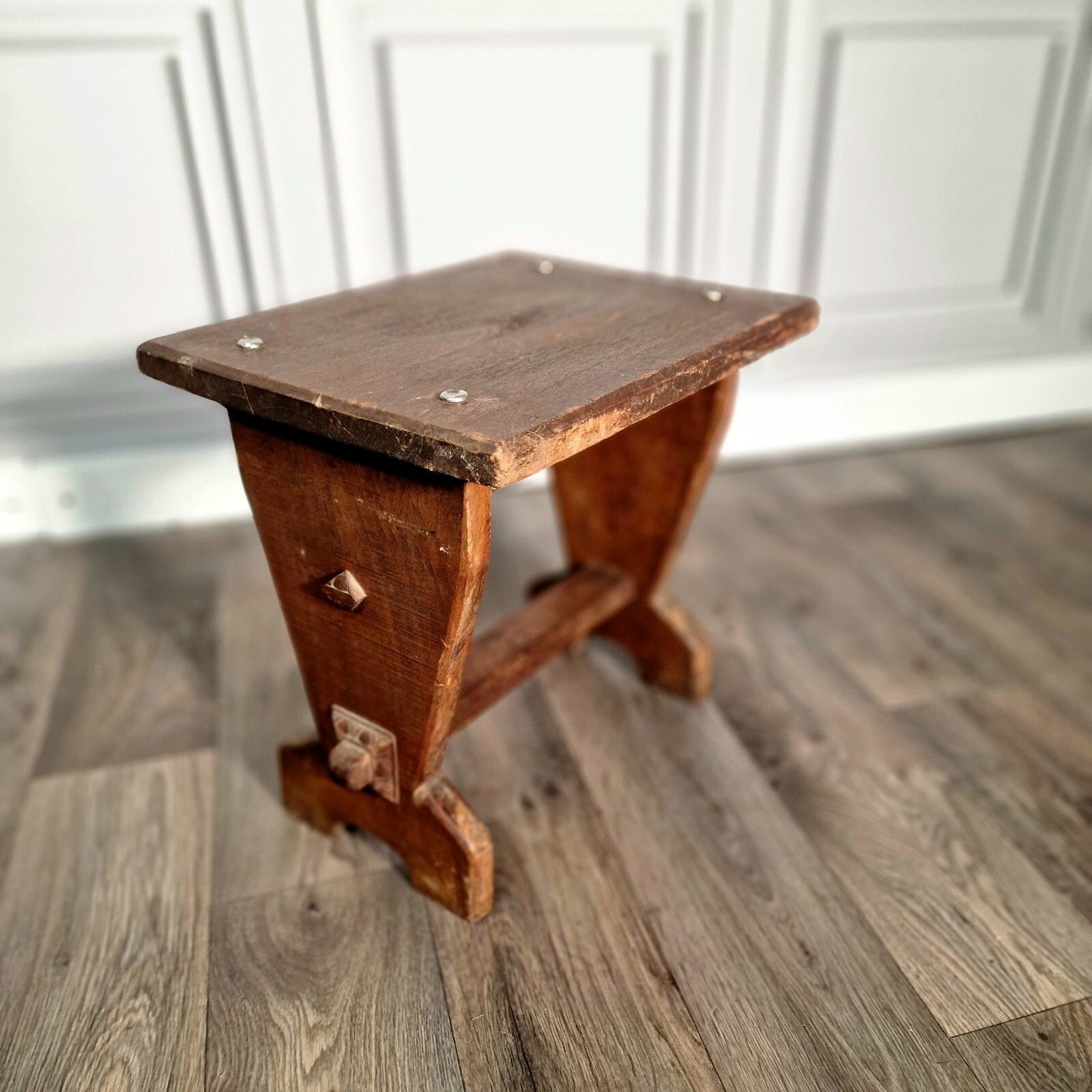 Antique Oak Side Table Arts & Crafts Refectory Style Occasional Coffee