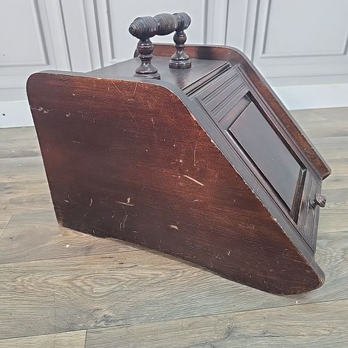 photo for sale Antique Edwardian Coal Scuttle Wooden Fireside Cabinet Scuttle Storage Hearth
