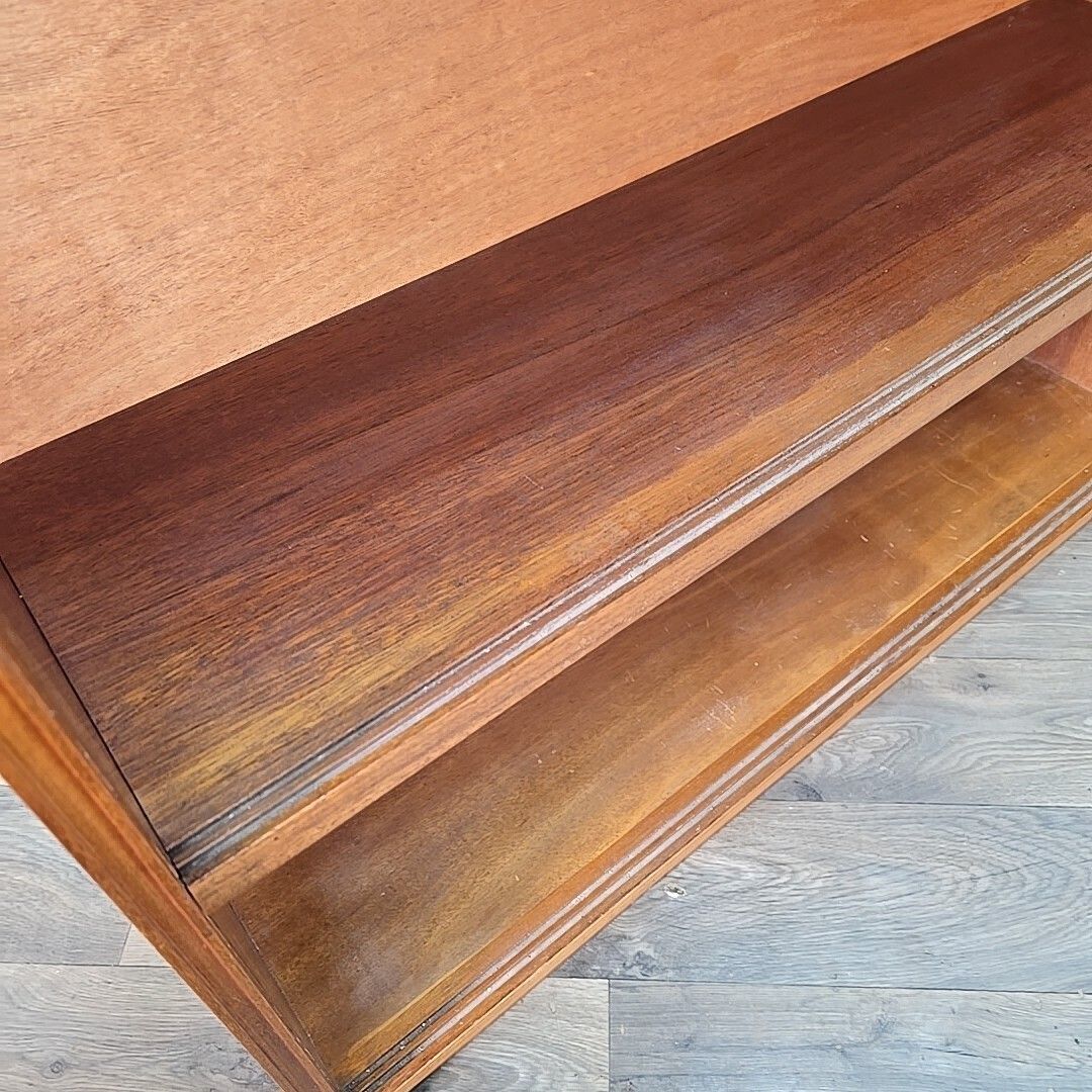 Vintage Mahogany Bookcase – Retro Shelf Library Shelves Mid Century Wooden photo vintage