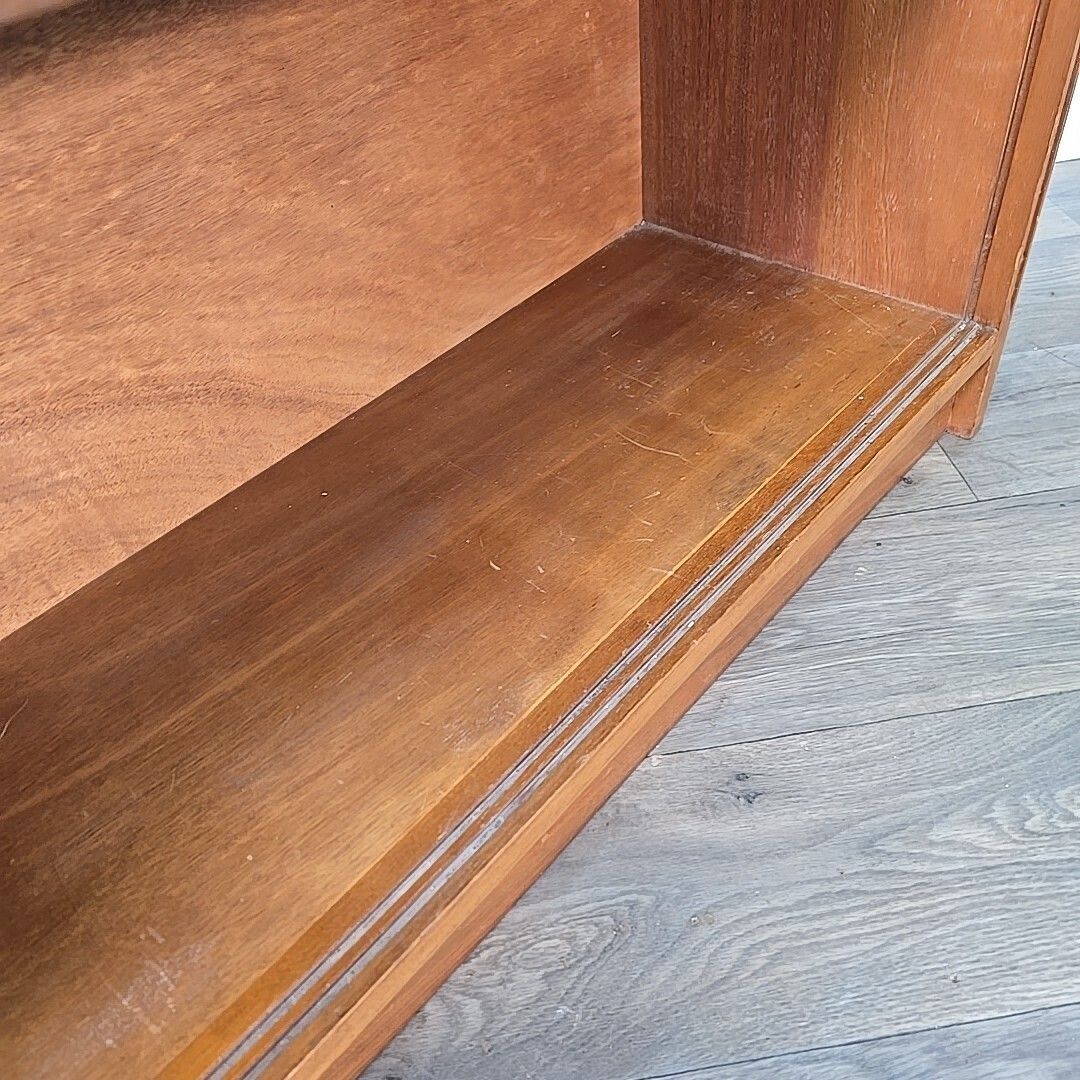 photo for sale Vintage Mahogany Bookcase – Retro Shelf Library Shelves Mid Century Wooden