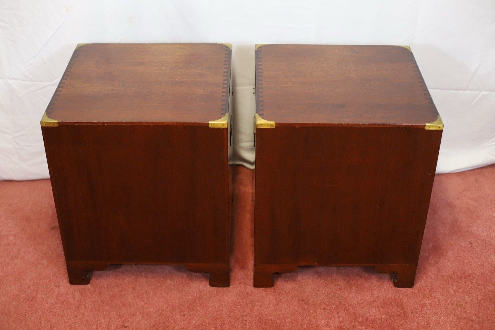 Kennedy Of Ipswich For Harrods Stunning Set Of Two Military Campaign Nightstand photo 1940.0