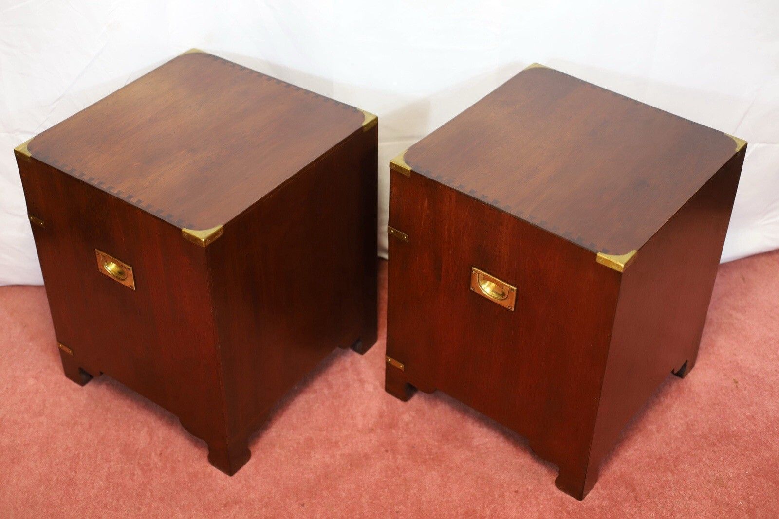 Kennedy Of Ipswich For Harrods Stunning Set Of Two Military Campaign Nightstand photo vinterior