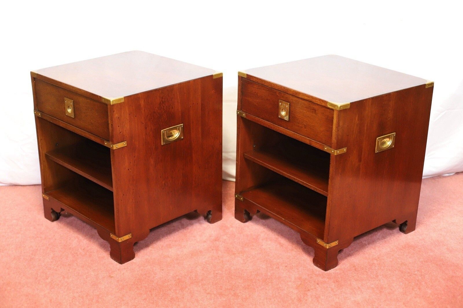 Kennedy Of Ipswich For Harrods Stunning Set Of Two Military Campaign Nightstand photo buy