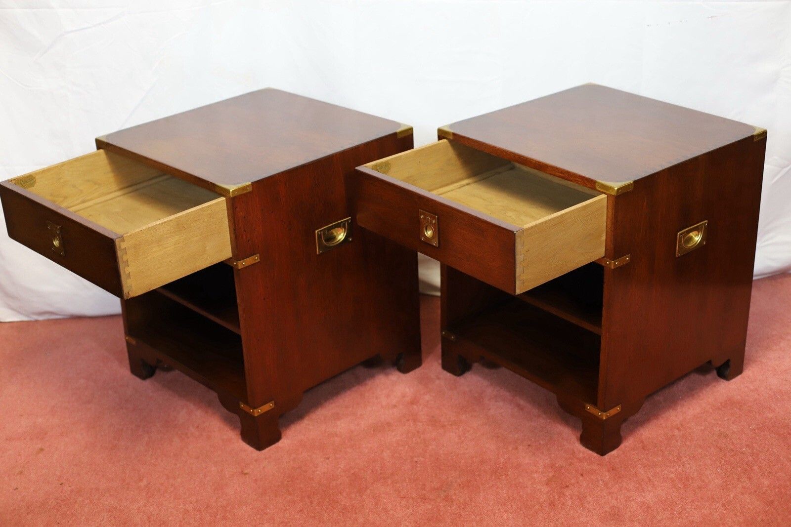 Furniture Kennedy Of Ipswich For Harrods Stunning Set Of Two Military Campaign Nightstand photo
