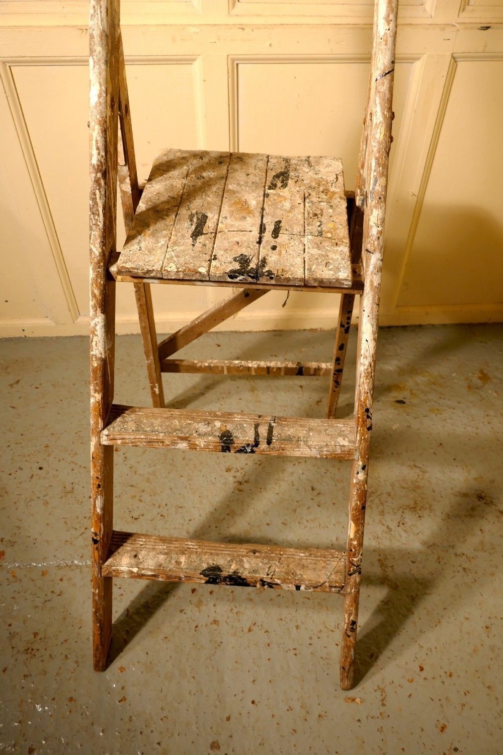 Victorian Paint Splattered Step Ladder Or Kitchen Steps photo buy