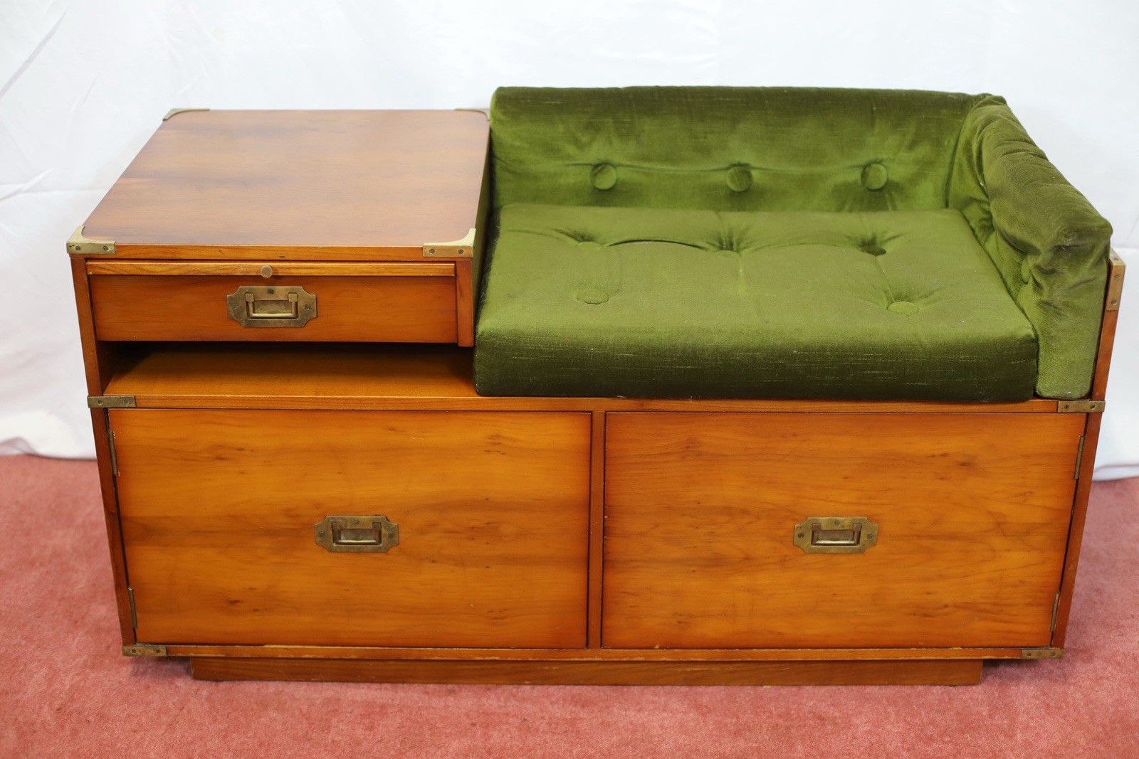 Lovely Vintage Military Campaign Style Telephone Bench photo furniture