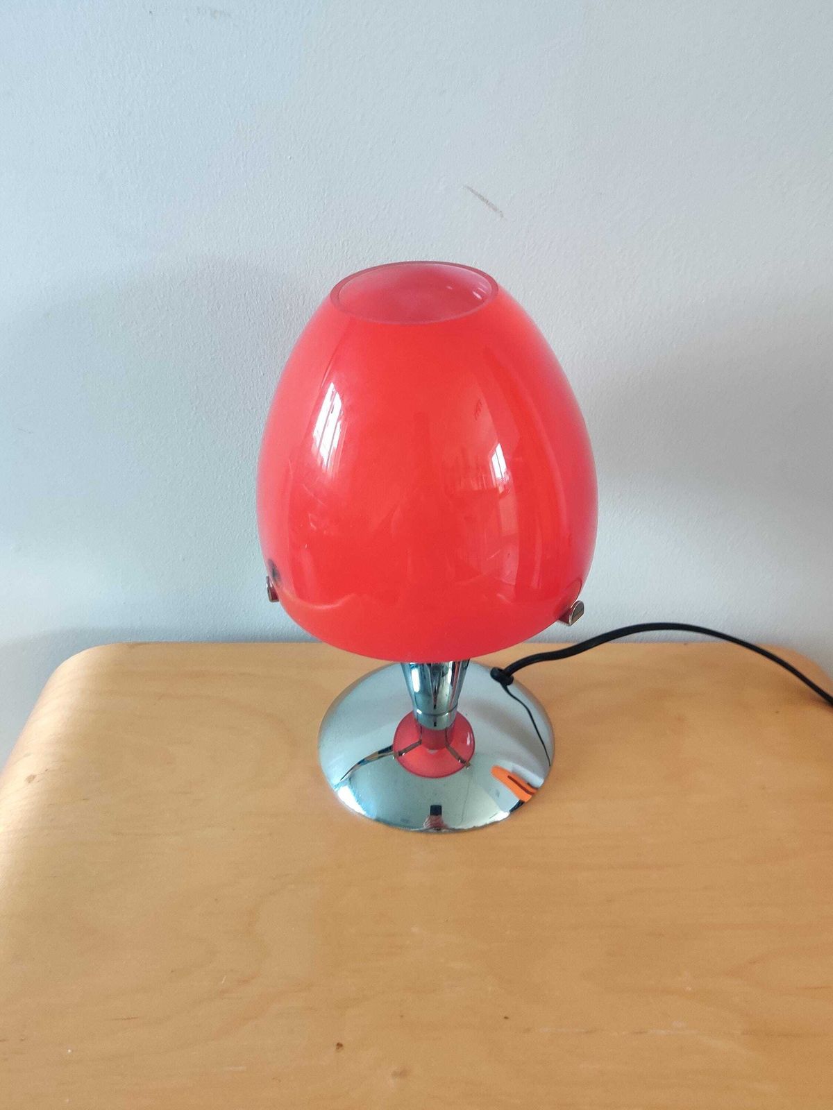 Vintage Ikea Sextett Model B9712 Red Glass Shave Chrome Metal Base 1990s Rare, Space Age Y2k photo for sale