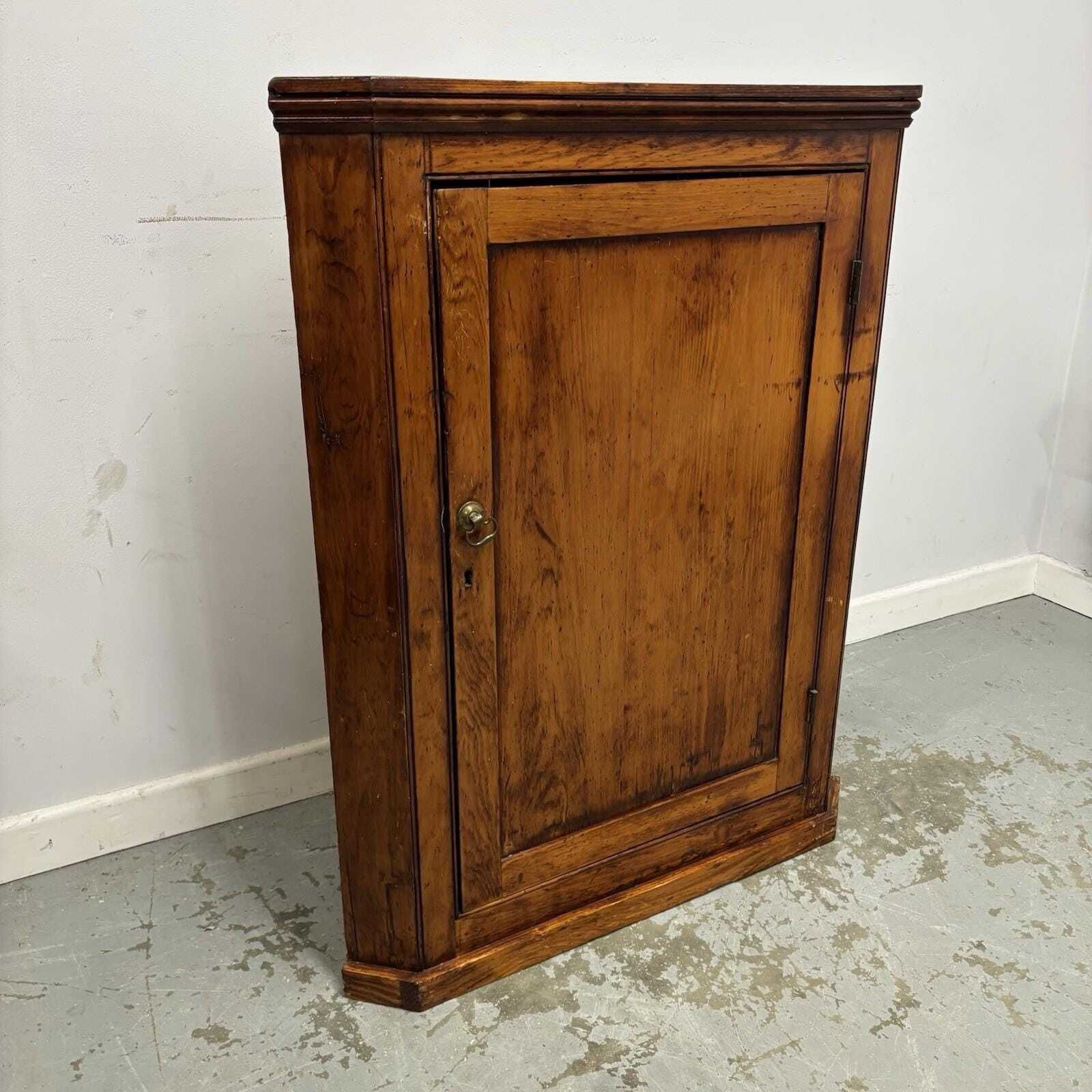 Vintage Wood Corner Cabinet – Vintage Panelled Cupboard With Shelves photo furniture