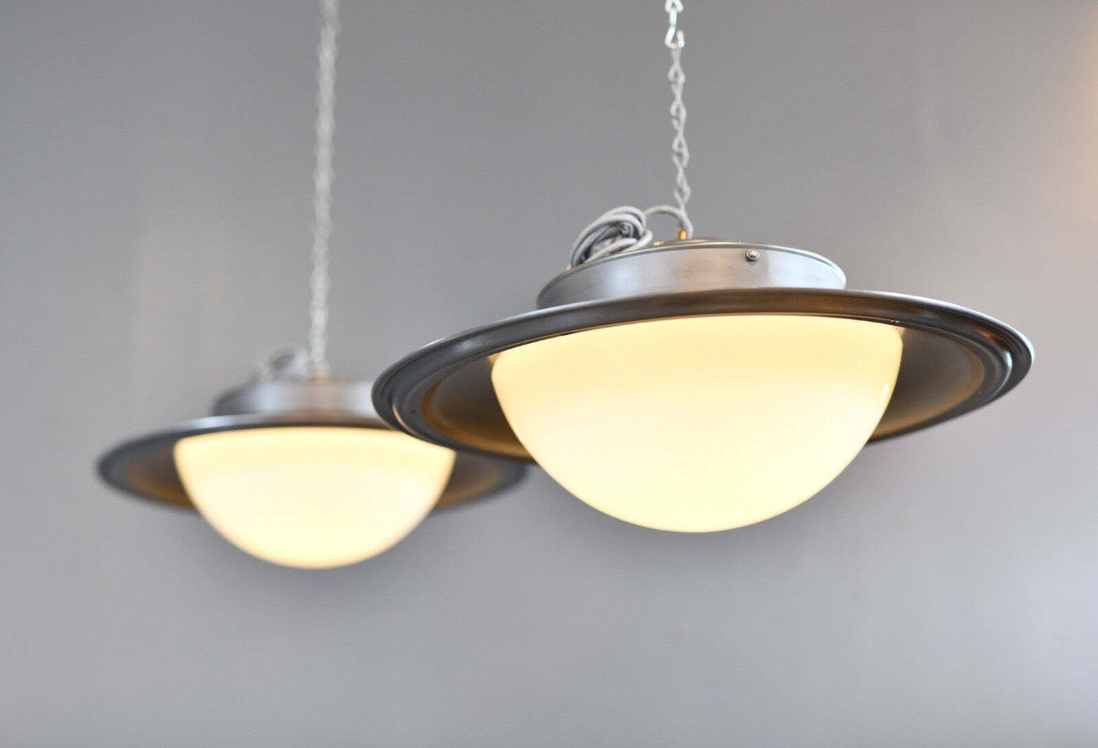 Ufo Pendant Lights By Adolf Meyer For Zeiss Ikon Circa 1930s photo Lighting