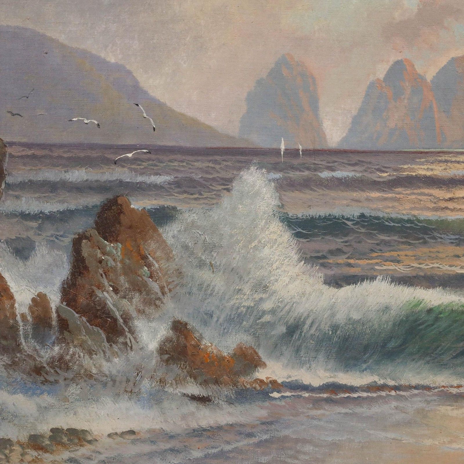 Franz Waldegg (1888 1966) Framed Oil, Faraglioni Rock Formations photo 550.0