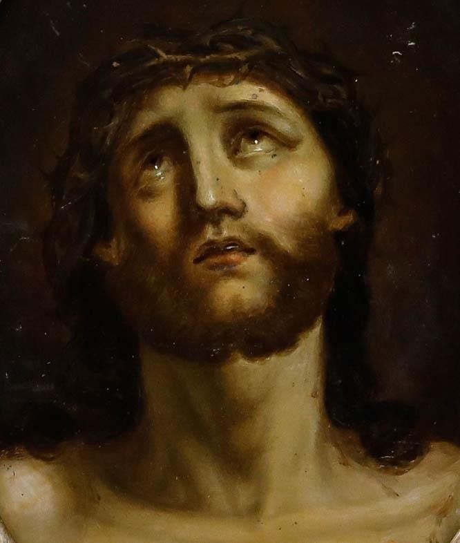 Framed 18th Century Oil The Face Of Christ photo furniture