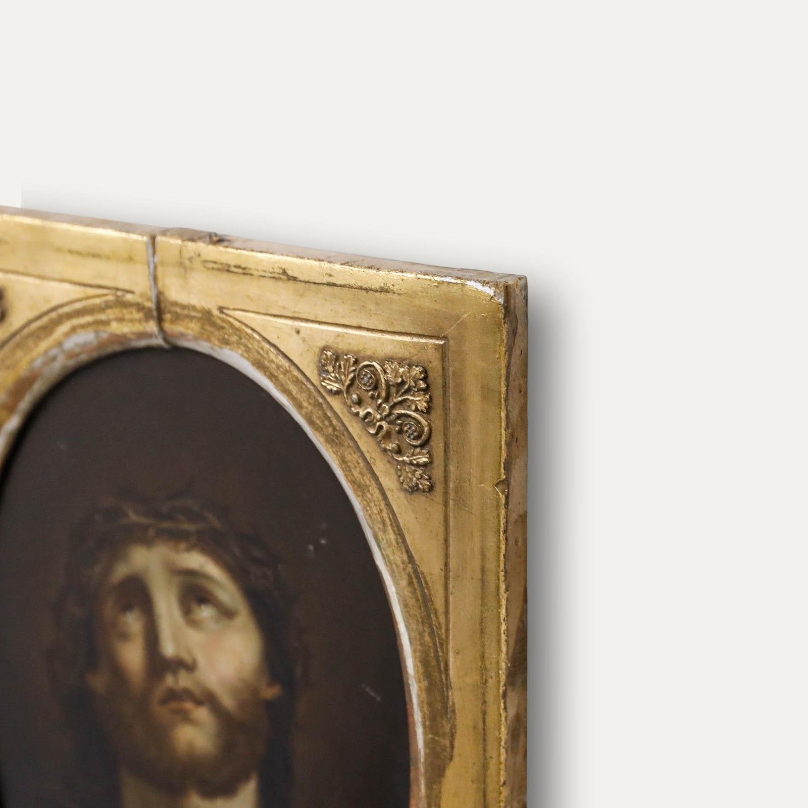 Framed 18th Century Oil The Face Of Christ photo 495.0