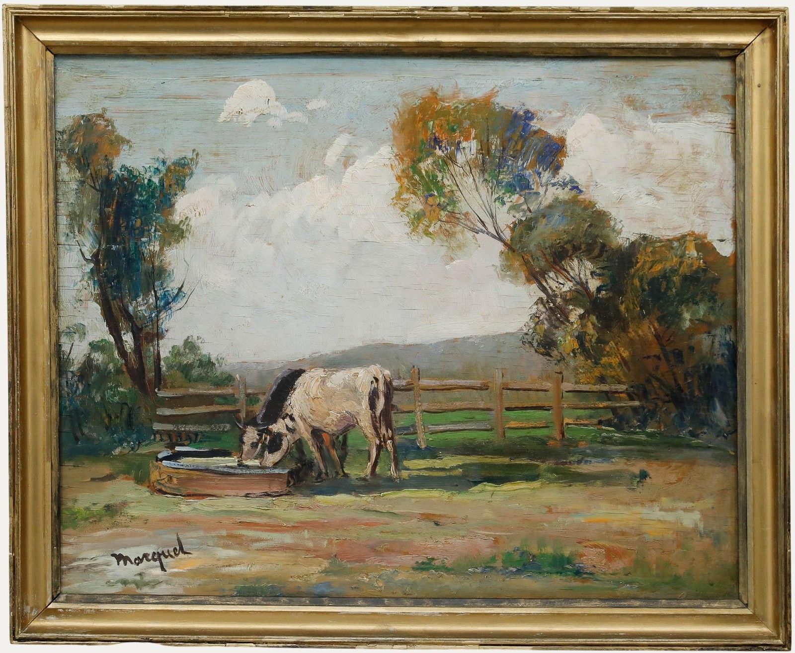 Manner Of Albert Marquet (1875 1947) Mid 20th Century Oil, Cows At The Trough