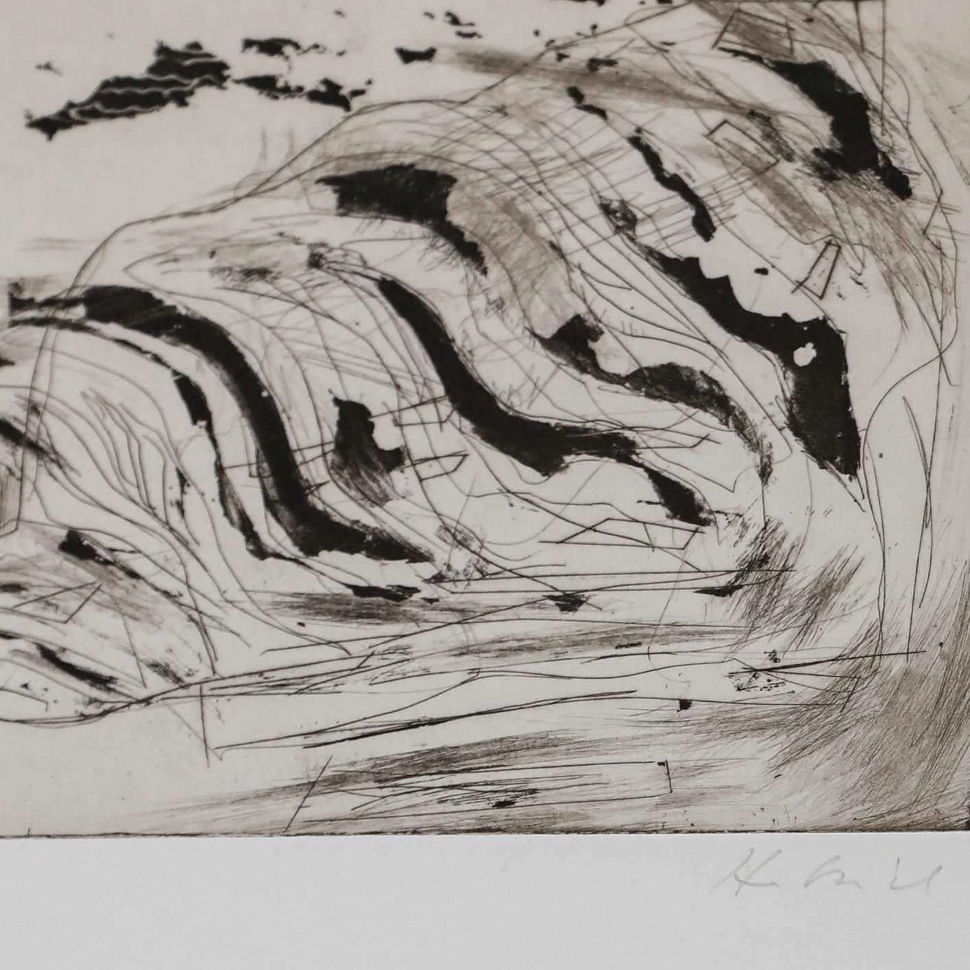 Peter Herbrich (B.1939) 1987 Etching, A Strange Encounter photo vinterior
