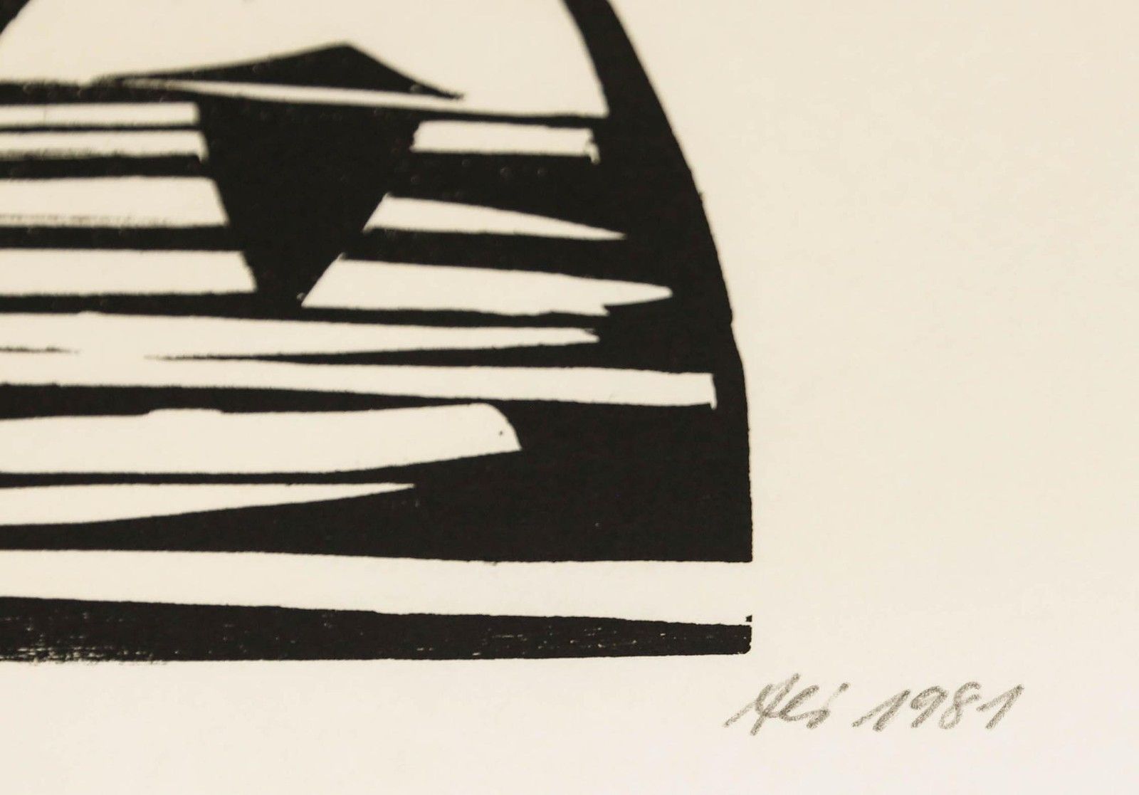 Ali Kurt Baumgarten (1914 2009) 1981 Woodcut, Village From The Bridge photo 195.0