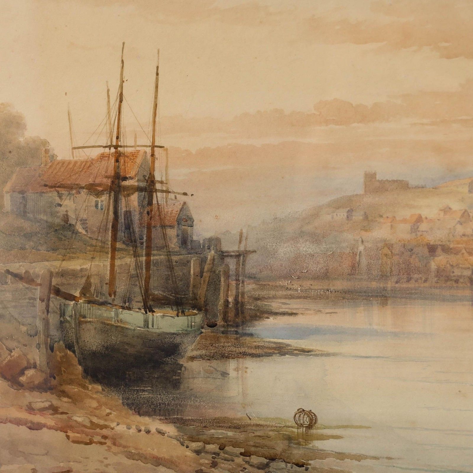 Fredrick William Booty (1840 1924) Watercolour, Evening On The River Esk photo Art